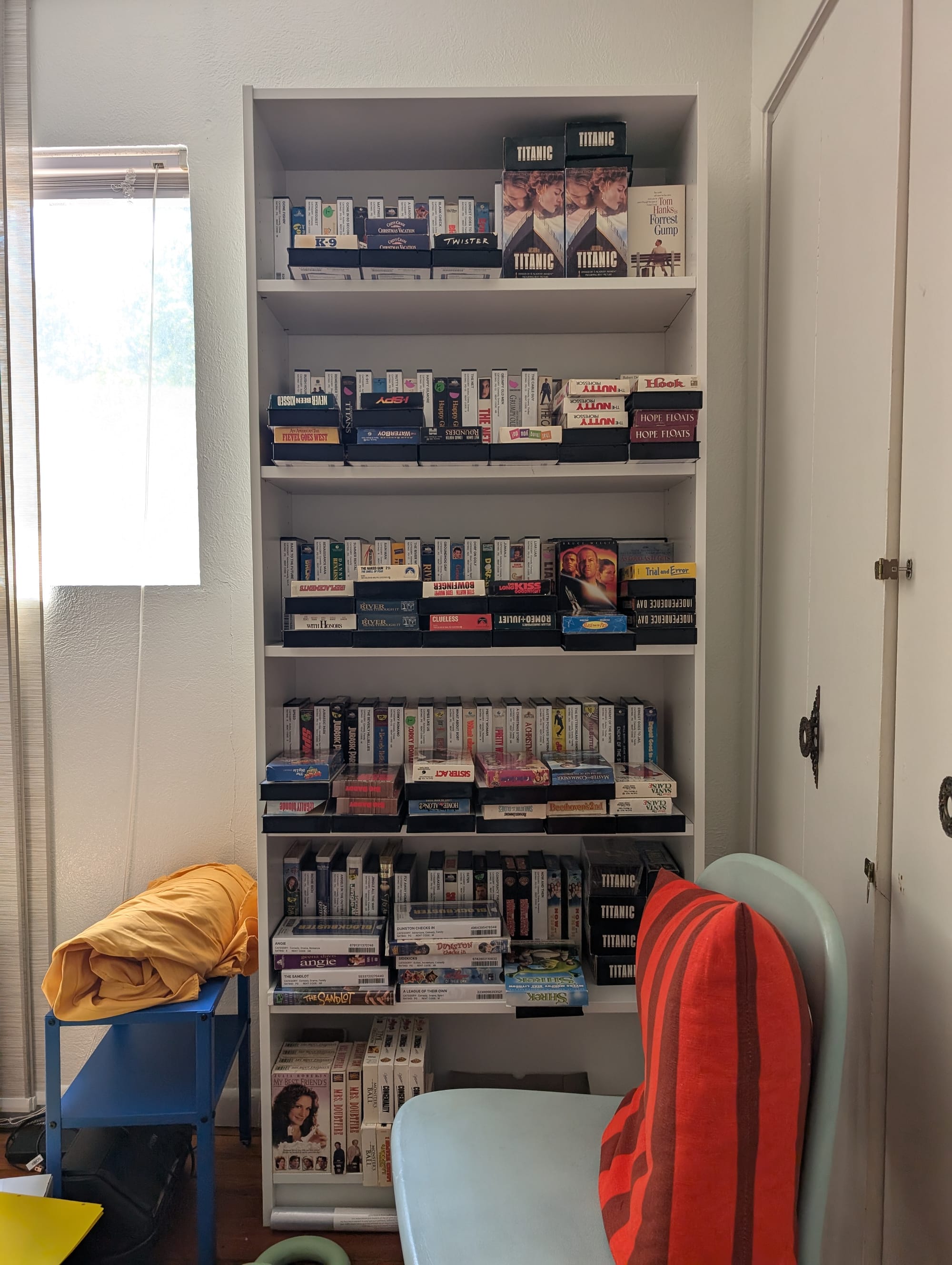 Single Billy bookcase amid the chaos of an in-progress office build