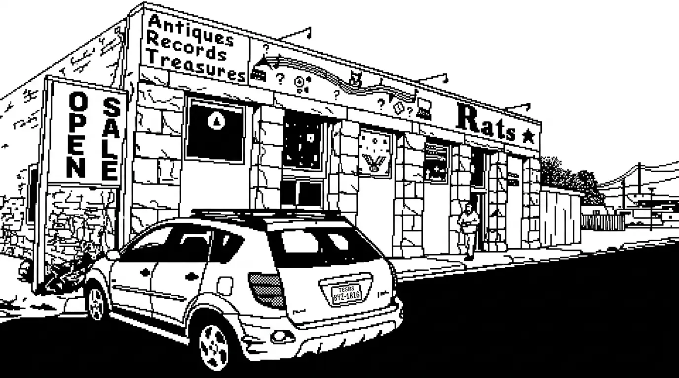 The Records and Things Strange storefront in Llano, Texas